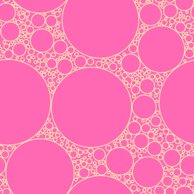 bubbles, circles, sponge, big, medium, small, 3 pixel line width, Peach-Yellow and Hot Pink circles bubbles sponge soap seamless tileable