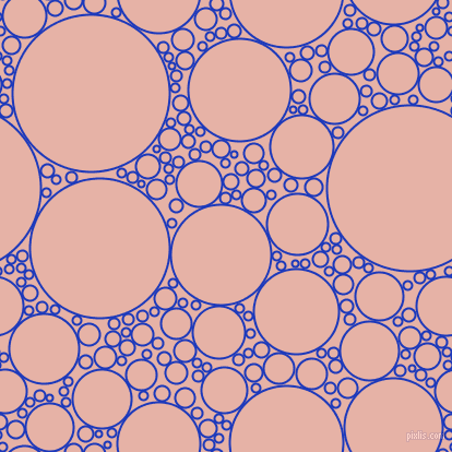 bubbles, circles, sponge, big, medium, small, 2 pixel line width, Persian Blue and Shilo circles bubbles sponge soap seamless tileable