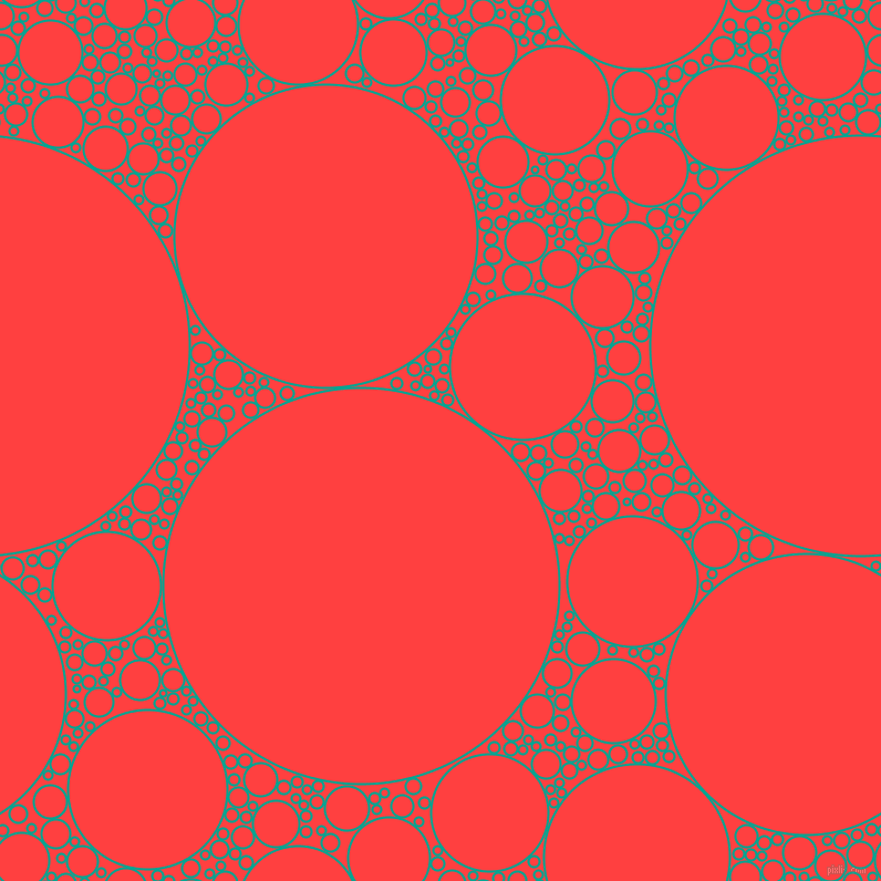 bubbles, circles, sponge, big, medium, small, 2 pixel line width, Persian Green and Coral Red circles bubbles sponge soap seamless tileable