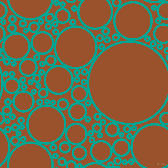 bubbles, circles, sponge, big, medium, small, 9 pixel line width, Persian Green and Hawaiian Tan circles bubbles sponge soap seamless tileable
