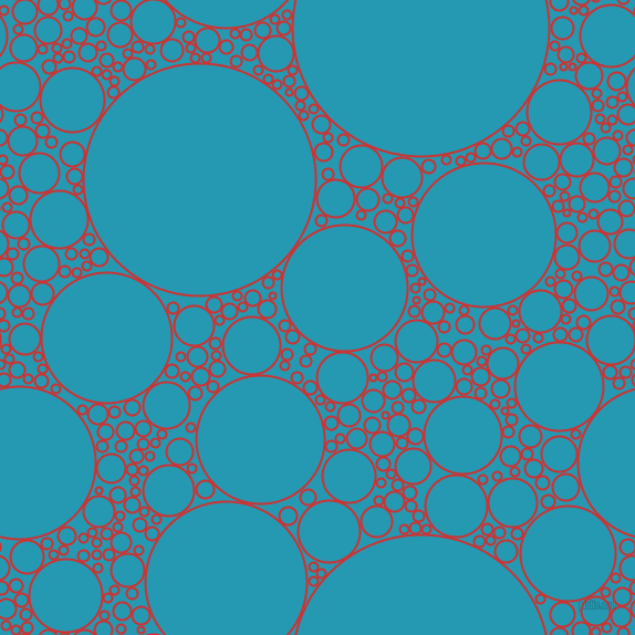 bubbles, circles, sponge, big, medium, small, 2 pixel line width, Persian Red and Pelorous circles bubbles sponge soap seamless tileable