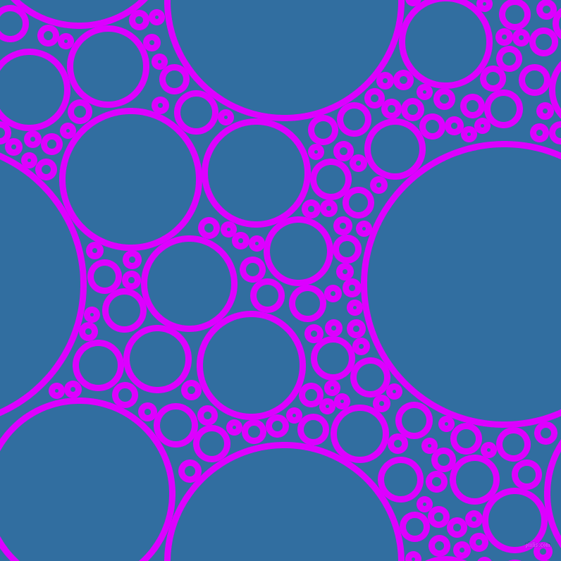 bubbles, circles, sponge, big, medium, small, 9 pixel line width, Psychedelic Purple and Lochmara circles bubbles sponge soap seamless tileable
