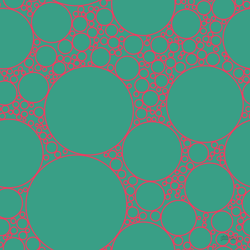 bubbles, circles, sponge, big, medium, small, 2 pixel line width, Radical Red and Gossamer circles bubbles sponge soap seamless tileable