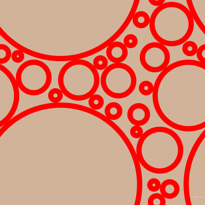 bubbles, circles, sponge, big, medium, small, 17 pixel line width, Red and Cashmere circles bubbles sponge soap seamless tileable