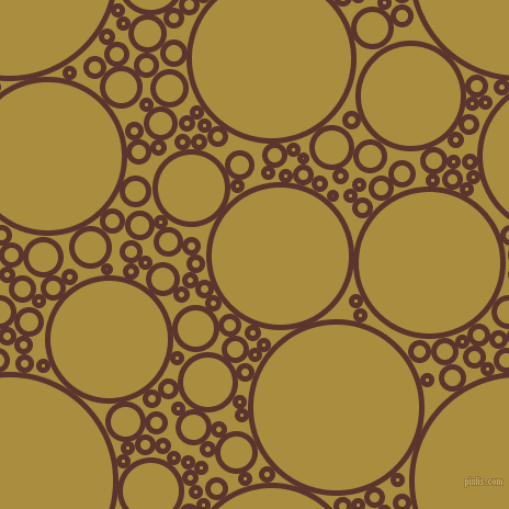 bubbles, circles, sponge, big, medium, small, 5 pixel line width, Redwood and Luxor Gold circles bubbles sponge soap seamless tileable