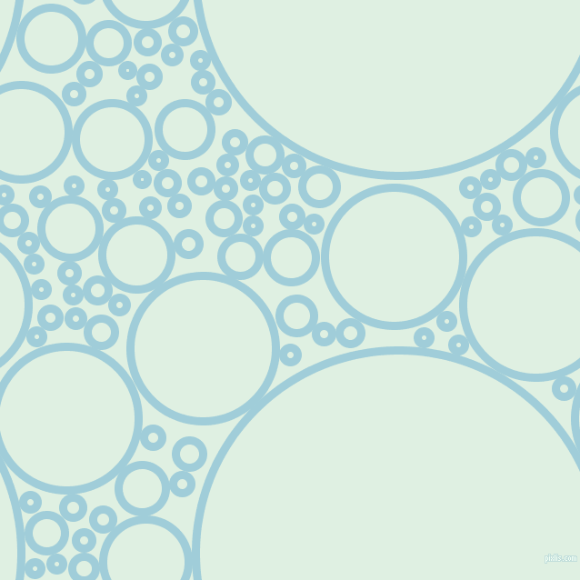 bubbles, circles, sponge, big, medium, small, 9 pixel line width, Regent St Blue and Off Green circles bubbles sponge soap seamless tileable