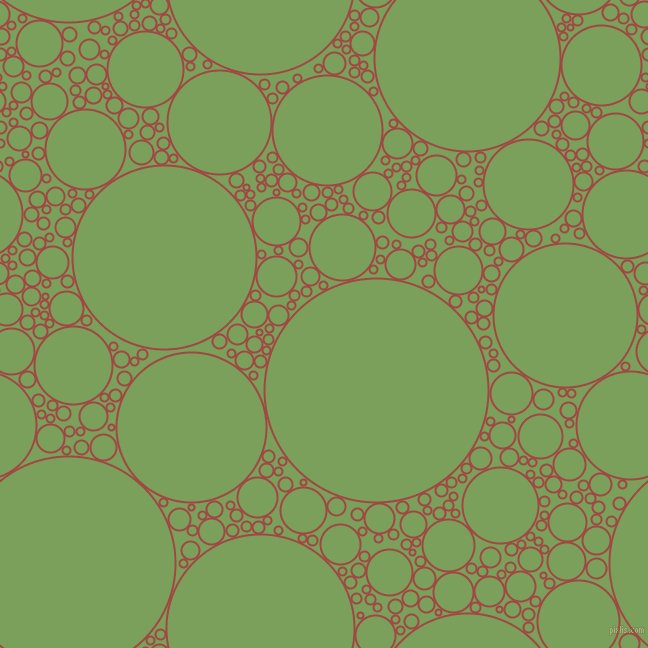 bubbles, circles, sponge, big, medium, small, 2 pixel line width, Roof Terracotta and Asparagus circles bubbles sponge soap seamless tileable