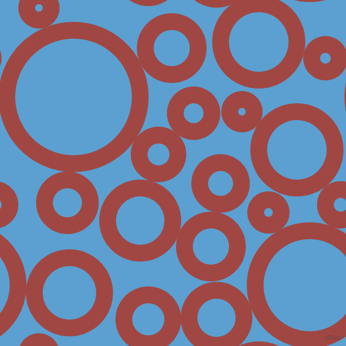 bubbles, circles, sponge, big, medium, small, 33 pixel line width, Roof Terracotta and Picton Blue circles bubbles sponge soap seamless tileable