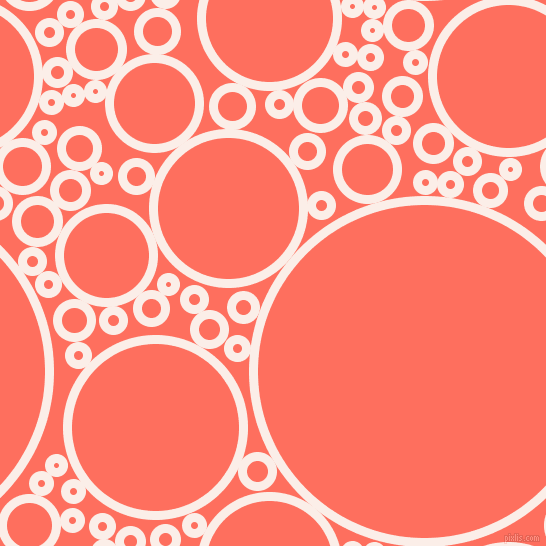 bubbles, circles, sponge, big, medium, small, 9 pixel line width, Rose White and Bittersweet circles bubbles sponge soap seamless tileable