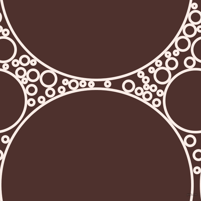 bubbles, circles, sponge, big, medium, small, 9 pixel line width, Rose White and Espresso circles bubbles sponge soap seamless tileable