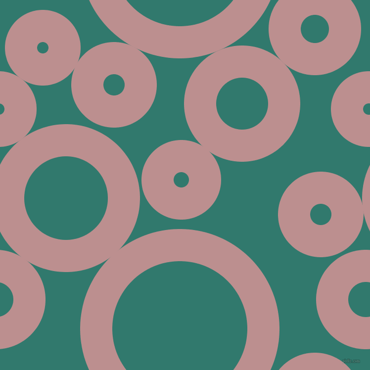 bubbles, circles, sponge, big, medium, small, 65 pixel line width, Rosy Brown and Genoa circles bubbles sponge soap seamless tileable