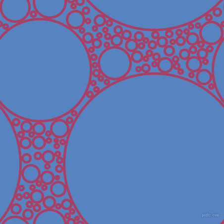 bubbles, circles, sponge, big, medium, small, 5 pixel line width, Rouge and Havelock Blue circles bubbles sponge soap seamless tileable