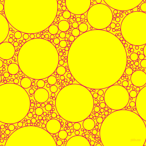 bubbles, circles, sponge, big, medium, small, 2 pixel line width, Ruby and Yellow circles bubbles sponge soap seamless tileable