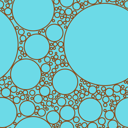 bubbles, circles, sponge, big, medium, small, 3 pixel line width, Saddle Brown and Turquoise Blue circles bubbles sponge soap seamless tileable