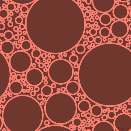 bubbles, circles, sponge, big, medium, small, 5 pixel line width, Salmon and Mocha circles bubbles sponge soap seamless tileable