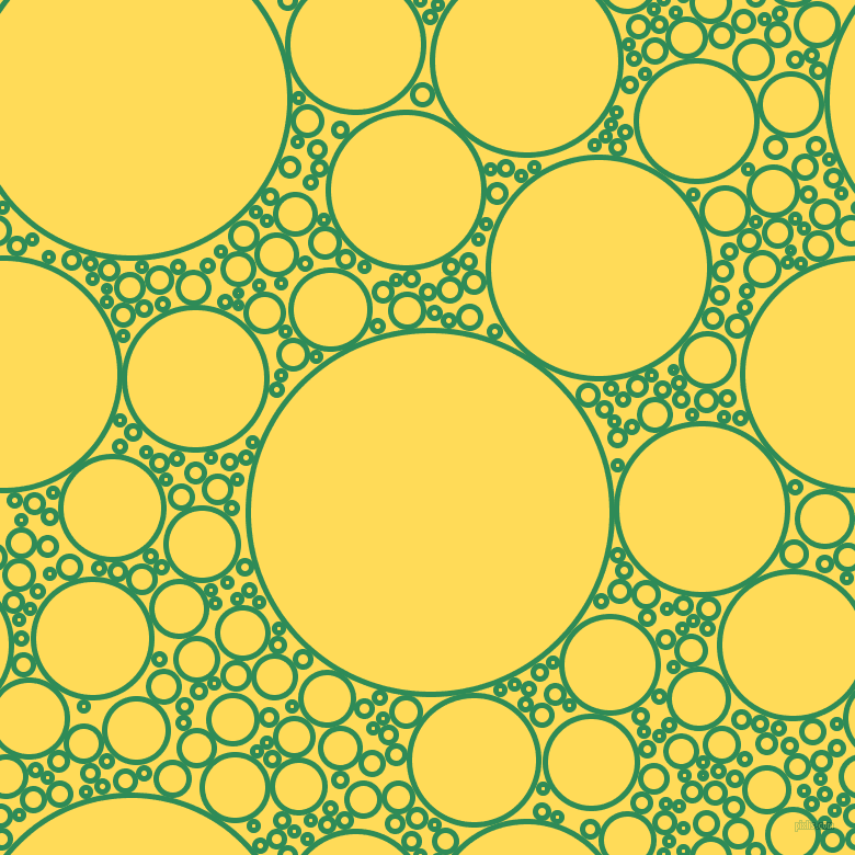 bubbles, circles, sponge, big, medium, small, 5 pixel line width, Sea Green and Mustard circles bubbles sponge soap seamless tileable