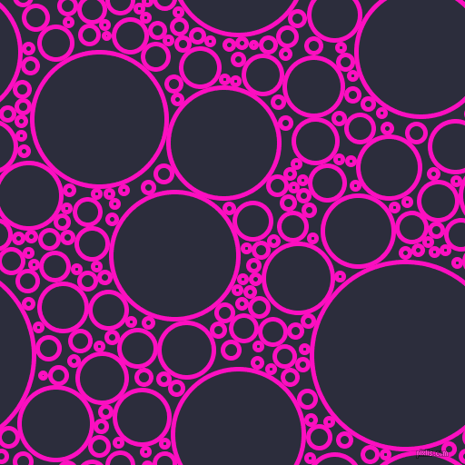 bubbles, circles, sponge, big, medium, small, 5 pixel line width, Shocking Pink and Black Rock circles bubbles sponge soap seamless tileable