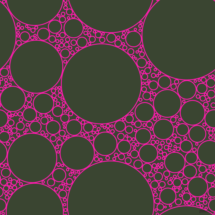 bubbles, circles, sponge, big, medium, small, 3 pixel line width, Spicy Pink and Mallard circles bubbles sponge soap seamless tileable