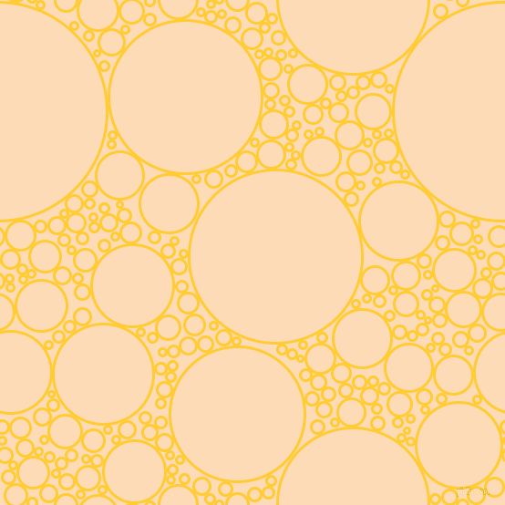 bubbles, circles, sponge, big, medium, small, 3 pixel line width, Sunglow and Sandy Beach circles bubbles sponge soap seamless tileable