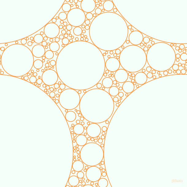 bubbles, circles, sponge, big, medium, small, 2 pixel line width, Sunshade and Mint Cream circles bubbles sponge soap seamless tileable