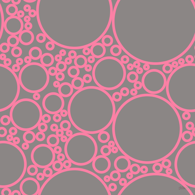 bubbles, circles, sponge, big, medium, small, 9 pixel line width, Tickle Me Pink and Suva Grey circles bubbles sponge soap seamless tileable