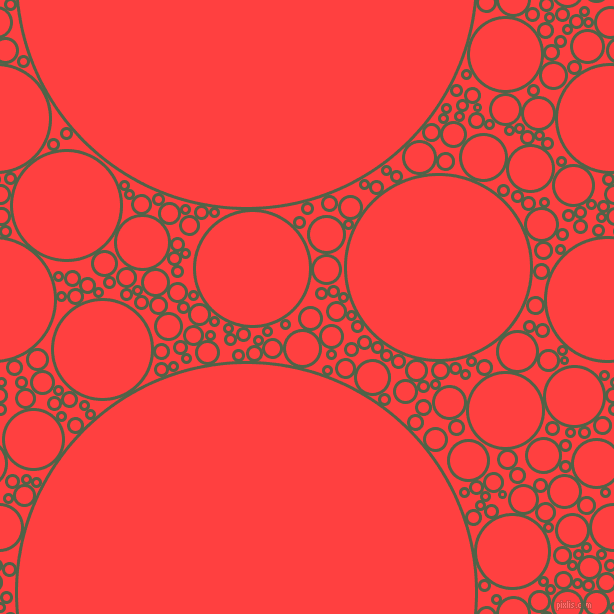 bubbles, circles, sponge, big, medium, small, 3 pixel line width, Tom Thumb and Coral Red circles bubbles sponge soap seamless tileable