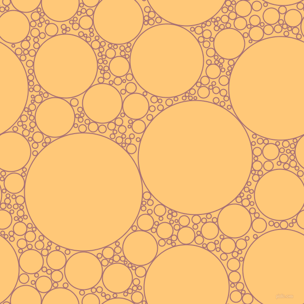 bubbles, circles, sponge, big, medium, small, 2 pixel line width, Turkish Rose and Chardonnay circles bubbles sponge soap seamless tileable