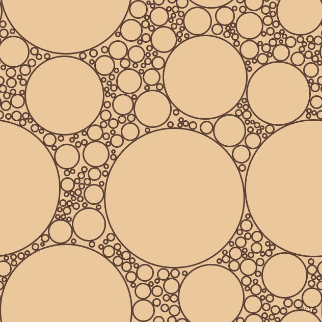bubbles, circles, sponge, big, medium, small, 3 pixel line width, Very Dark Brown and New Tan circles bubbles sponge soap seamless tileable