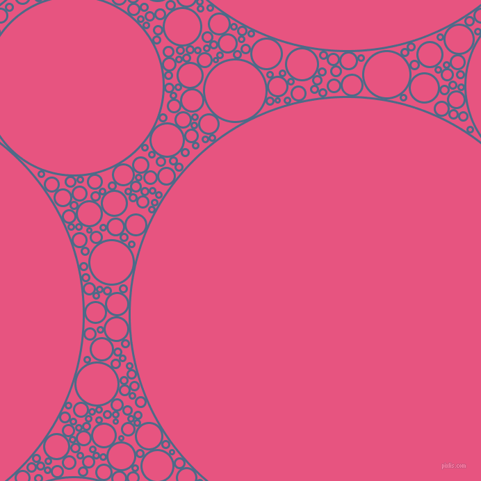 bubbles, circles, sponge, big, medium, small, 3 pixel line width, Wedgewood and Dark Pink circles bubbles sponge soap seamless tileable