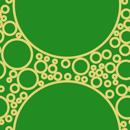 bubbles, circles, sponge, big, medium, small, 9 pixel line width, Wild Rice and Forest Green circles bubbles sponge soap seamless tileable