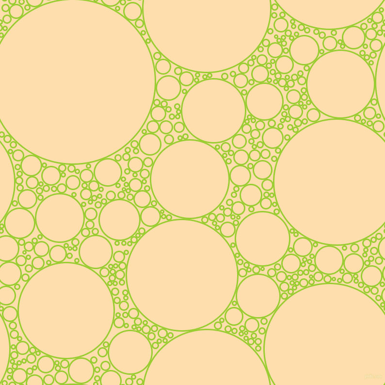 bubbles, circles, sponge, big, medium, small, 3 pixel line width, Yellow Green and Navajo White circles bubbles sponge soap seamless tileable