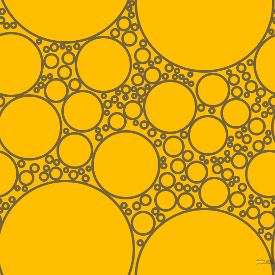 bubbles, circles, sponge, big, medium, small, 5 pixel line width, Yellow Metal and Amber circles bubbles sponge soap seamless tileable