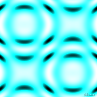 Aqua and Black and White circular plasma waves seamless tileable