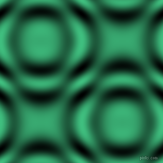 Medium Sea Green and Black and White circular plasma waves seamless tileable
