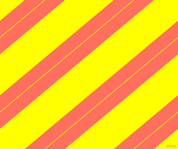 40 degree angle dual striped lines, 43 pixel lines width, 2 and 107 pixel line spacing, Bittersweet and Yellow dual two line striped seamless tileable