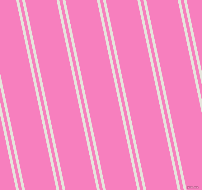 102 degree angles dual stripes lines, 9 pixel lines width, 10 and 99 pixels line spacing, Black White and Persian Pink dual two line striped seamless tileable