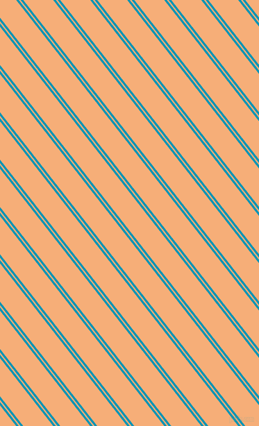 128 degree angles dual stripes line, 3 pixel line width, 2 and 34 pixels line spacing, Bondi Blue and Tacao dual two line striped seamless tileable