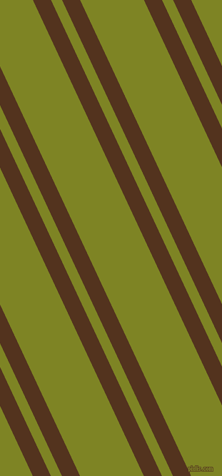 115 degree angles dual stripe lines, 23 pixel lines width, 14 and 81 pixels line spacing, Brown Bramble and Trendy Green dual two line striped seamless tileable