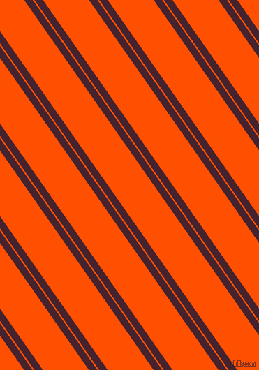 125 degree angle dual striped lines, 10 pixel lines width, 2 and 54 pixel line spacing, Castro and International Orange dual two line striped seamless tileable