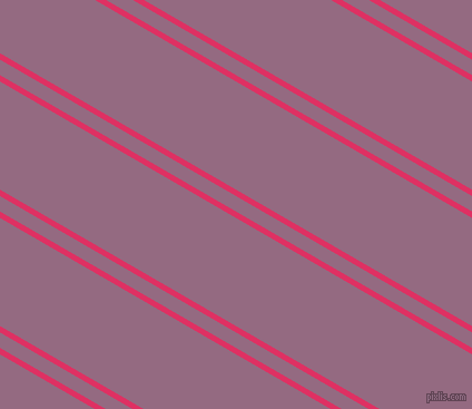 150 degree angles dual stripes line, 5 pixel line width, 12 and 84 pixels line spacing, Cerise and Strikemaster dual two line striped seamless tileable