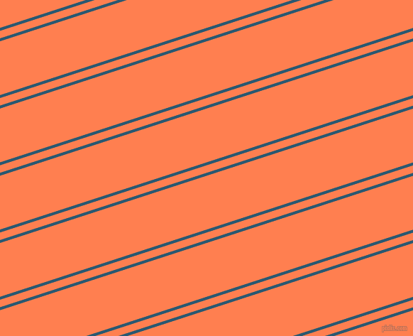 18 degree angles dual striped lines, 4 pixel lines width, 10 and 72 pixels line spacing, Chathams Blue and Coral dual two line striped seamless tileable