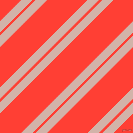45 degree angles dual striped lines, 28 pixel lines width, 8 and 100 pixels line spacing, Clam Shell and Red Orange dual two line striped seamless tileable