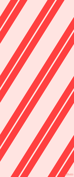 58 degree angles dual striped line, 27 pixel line width, 6 and 71 pixels line spacing, Coral Red and Misty Rose dual two line striped seamless tileable