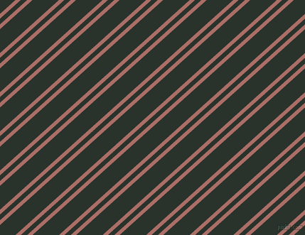 42 degree angle dual stripes line, 5 pixel line width, 6 and 25 pixel line spacing, Coral Tree and Gordons Green dual two line striped seamless tileable