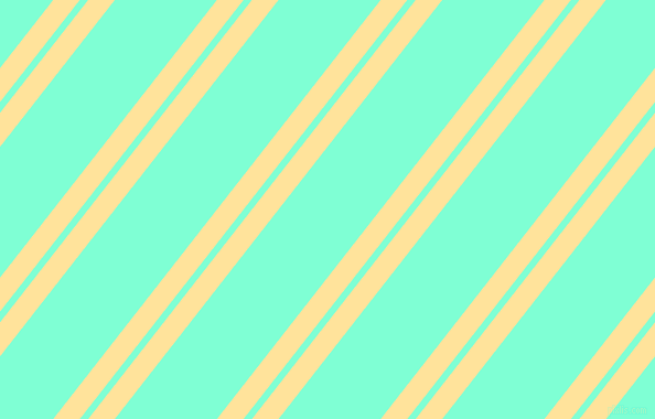 52 degree angles dual stripes line, 19 pixel line width, 6 and 73 pixels line spacing, Cream Brulee and Aquamarine dual two line striped seamless tileable