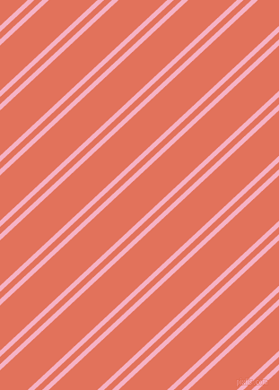 43 degree angle dual striped lines, 5 pixel lines width, 6 and 37 pixel line spacing, Cupid and Terra Cotta dual two line striped seamless tileable
