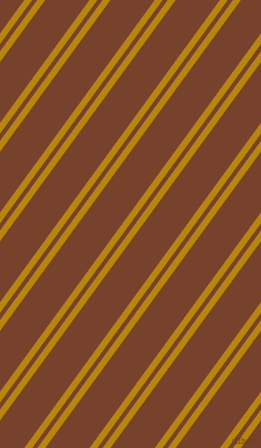 54 degree angles dual stripes line, 9 pixel line width, 6 and 51 pixels line spacing, Dark Goldenrod and Copper Canyon dual two line striped seamless tileable
