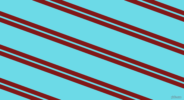 160 degree angle dual stripe line, 15 pixel line width, 6 and 74 pixel line spacing, Falu Red and Turquoise Blue dual two line striped seamless tileable