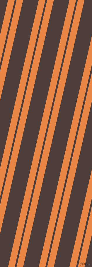 77 degree angle dual striped lines, 22 pixel lines width, 6 and 52 pixel line spacing, Flamenco and Crater Brown dual two line striped seamless tileable