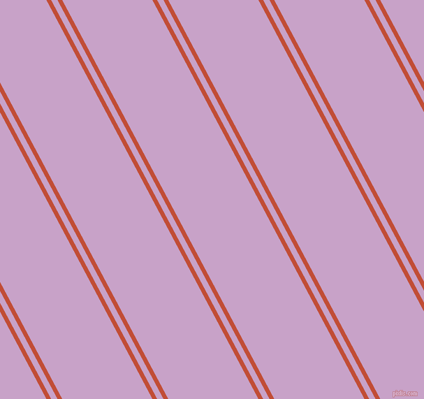 118 degree angle dual stripe line, 6 pixel line width, 8 and 114 pixel line spacing, Grenadier and Lilac dual two line striped seamless tileable